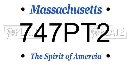 747PT2 Massachusetts License Plate