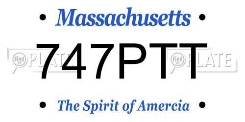 747PTT Massachusetts License Plate
