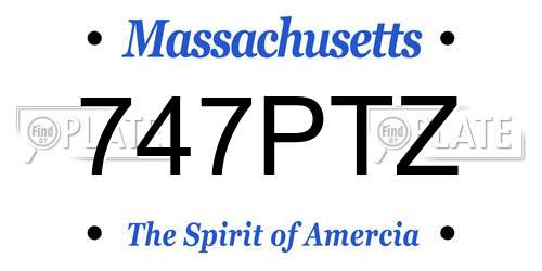 747PTZ Massachusetts License Plate