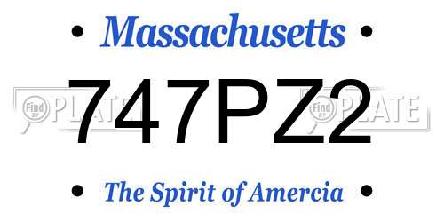 747PZ2 Massachusetts License Plate