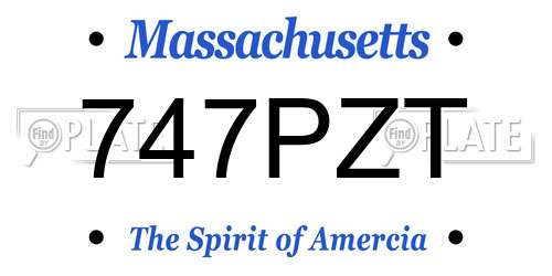 747PZT Massachusetts License Plate