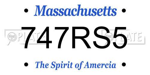 747RS5 Massachusetts License Plate