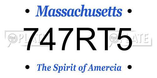 747RT5 Massachusetts License Plate