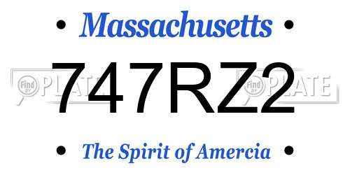 747RZ2 Massachusetts License Plate