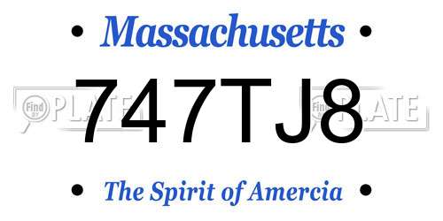 747TJ8 Massachusetts License Plate