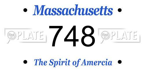 748 Massachusetts License Plate