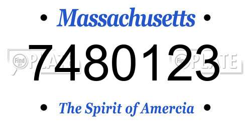 7480123 Massachusetts License Plate