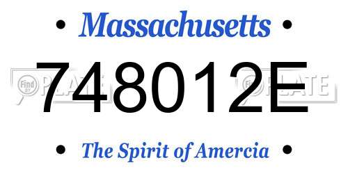 748012E Massachusetts License Plate