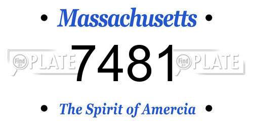 7481 Massachusetts License Plate