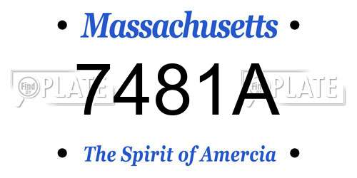 7481A Massachusetts License Plate
