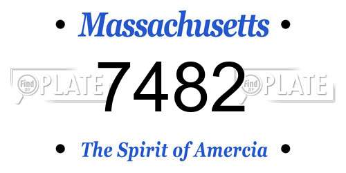 7482 Massachusetts License Plate