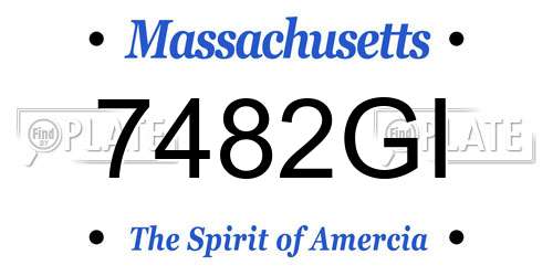 7482GI Massachusetts License Plate