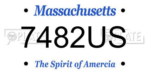 7482US Massachusetts License Plate