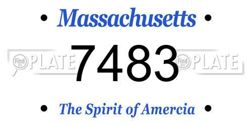 7483 Massachusetts License Plate