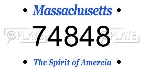 74848 Massachusetts License Plate