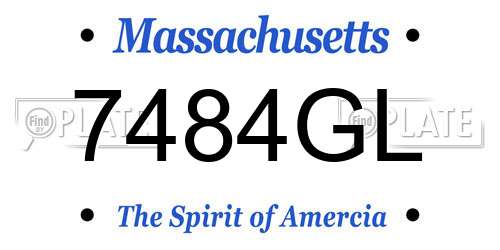 7484GL Massachusetts License Plate