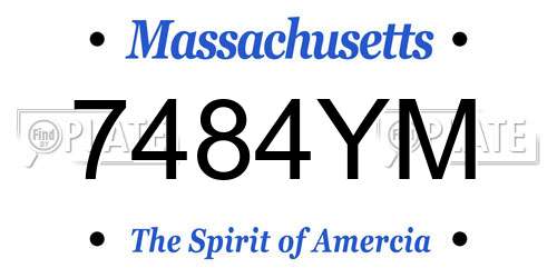 7484YM Massachusetts License Plate