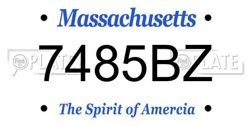 7485BZ Massachusetts License Plate