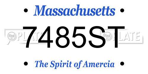 7485ST Massachusetts License Plate
