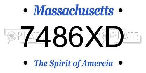 7486XD Massachusetts License Plate