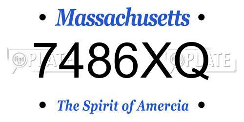 7486XQ Massachusetts License Plate