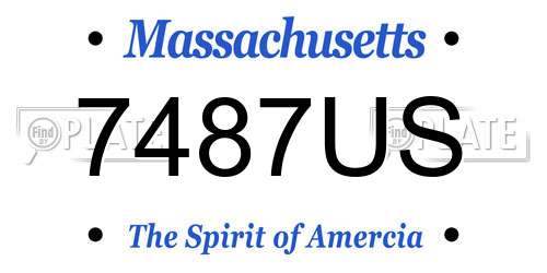 7487US Massachusetts License Plate