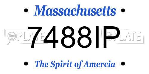 7488IP Massachusetts License Plate