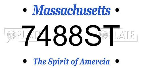 7488ST Massachusetts License Plate