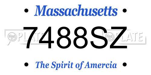 7488SZ Massachusetts License Plate