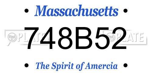 748B52 Massachusetts License Plate