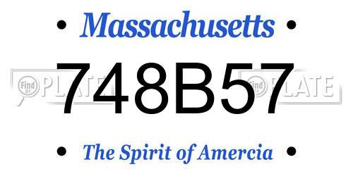 748B57 Massachusetts License Plate