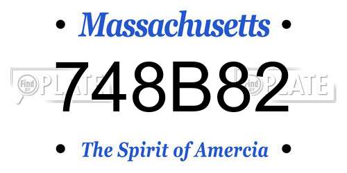 748B82 Massachusetts License Plate
