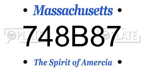 748B87 Massachusetts License Plate