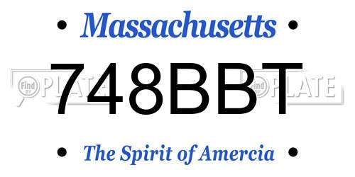 748BBT Massachusetts License Plate