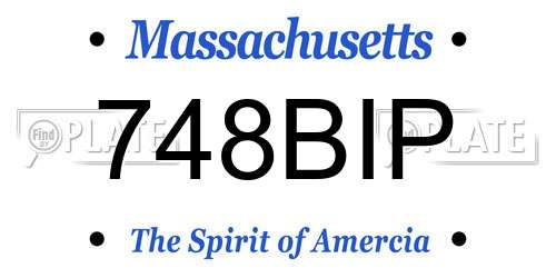 748BIP Massachusetts License Plate