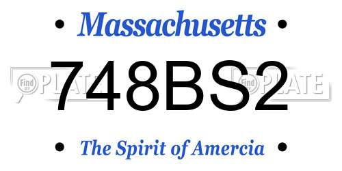 748BS2 Massachusetts License Plate