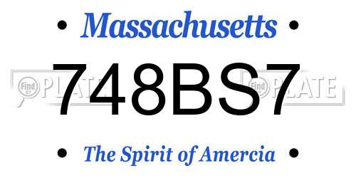 748BS7 Massachusetts License Plate