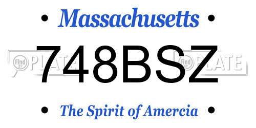 748BSZ Massachusetts License Plate