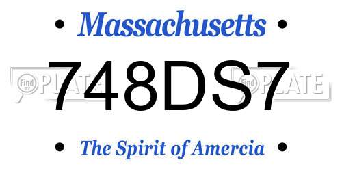748DS7 Massachusetts License Plate