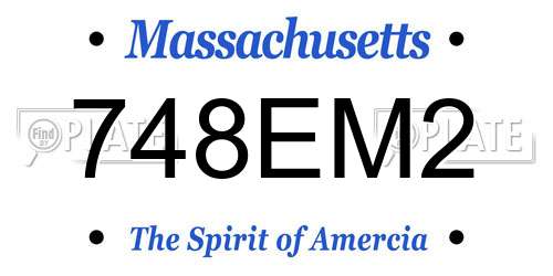 748EM2 Massachusetts License Plate