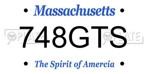 748GTS Massachusetts License Plate