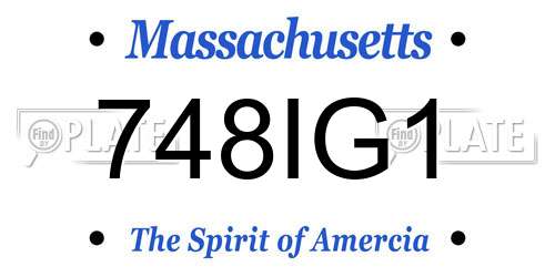 748IG1 Massachusetts License Plate