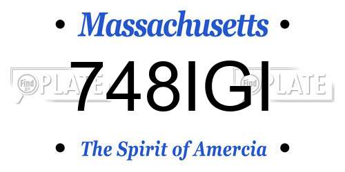 748IGI Massachusetts License Plate