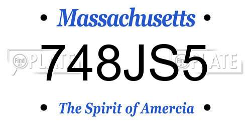 748JS5 Massachusetts License Plate