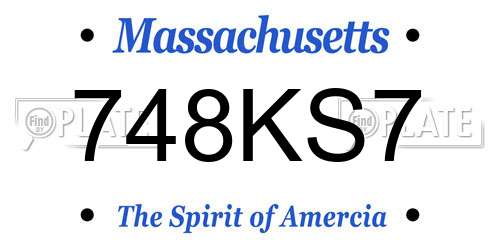 748KS7 Massachusetts License Plate