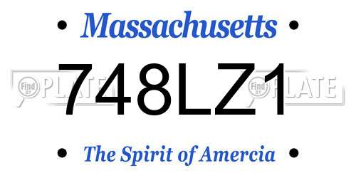 748LZ1 Massachusetts License Plate