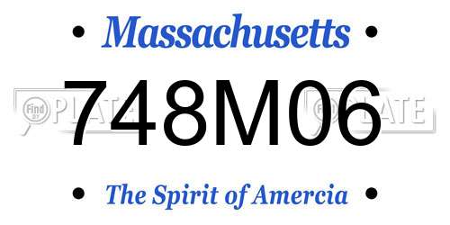 748M06 Massachusetts License Plate