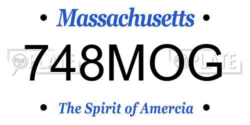 748MOG Massachusetts License Plate