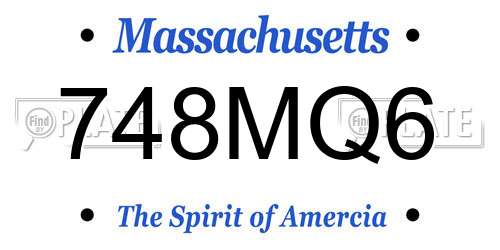 748MQ6 Massachusetts License Plate