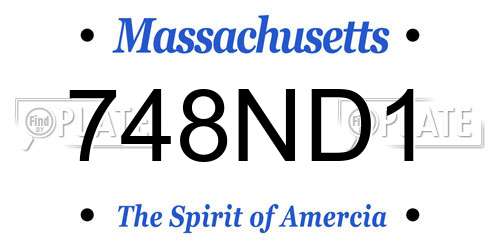 748ND1 Massachusetts License Plate